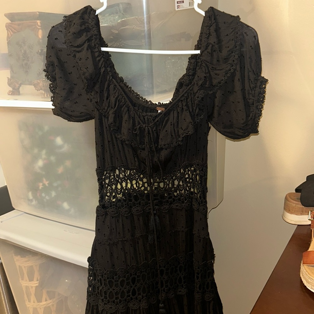 Free People Black lace Dress